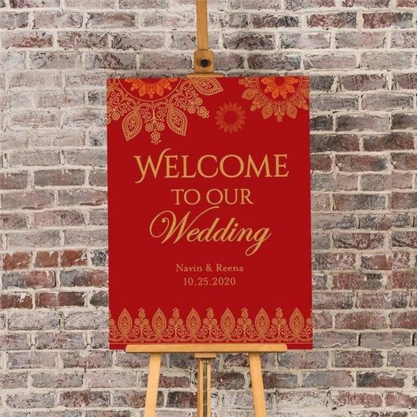 Kate Aspen Kate Aspen 40251NA 18 x 24 in. Personalized Poster - Indian Jewel Wedding 40251NA